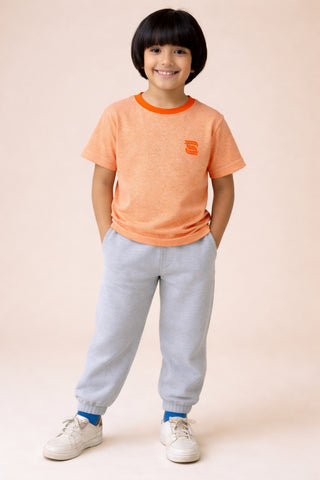 ORANGE WHITE POPCONE BOYS SHIRT