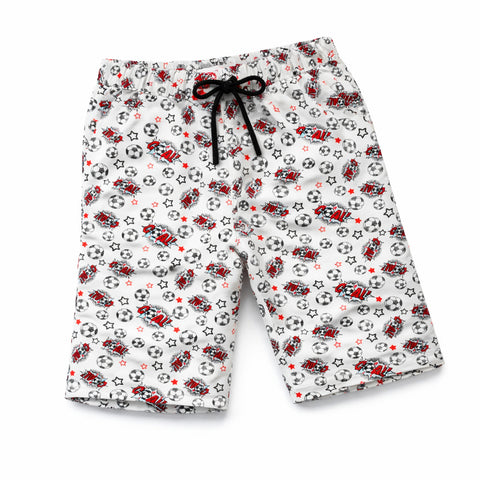 DIGITAL PRINTED FOOTBALL WHITE SHORTS