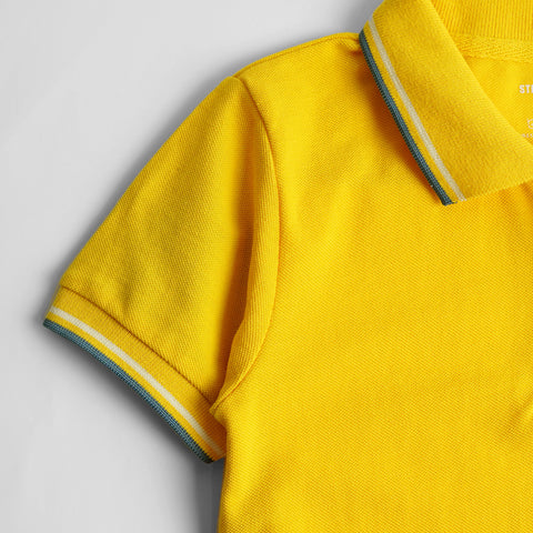 JUNIOR LEMON YELLOW COLOR BOYS SHORT SLEEVE (POLO) T.SHIRT