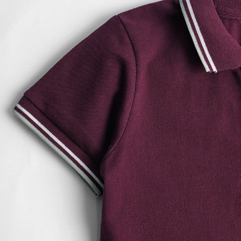 JUNIOR BURGUNDY COLOR BOYS SHORT SLEEVE (POLO) T.SHIRT