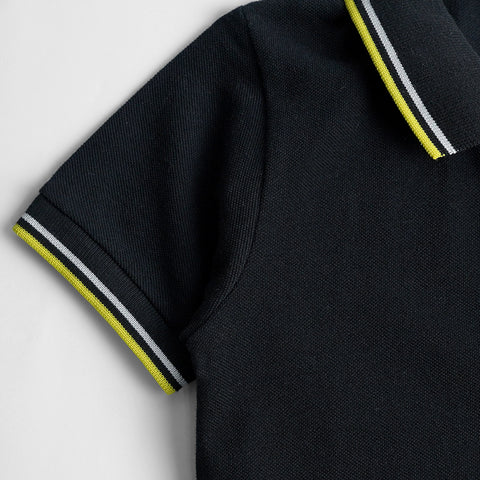 JUNIOR JET BLACK COLOR BOYS SHORT SLEEVE (POLO) T.SHIRT