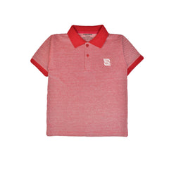 RED WHITE BIRD EYE POLO BOYS SHORT SLEEVE  T.SHIRT
