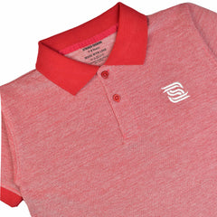 RED WHITE BIRD EYE POLO BOYS SHORT SLEEVE  T.SHIRT
