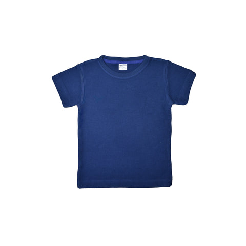 NAVY JACQUARD FABRIC BOYS T-SHIRT