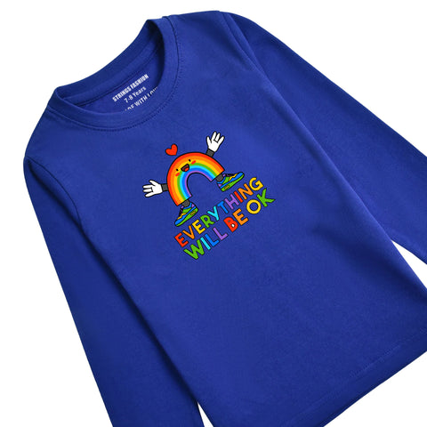 EVERY THING PRINTED NAVY PEONY COLOR BOYS LONG SLEEVE T.SHIRT