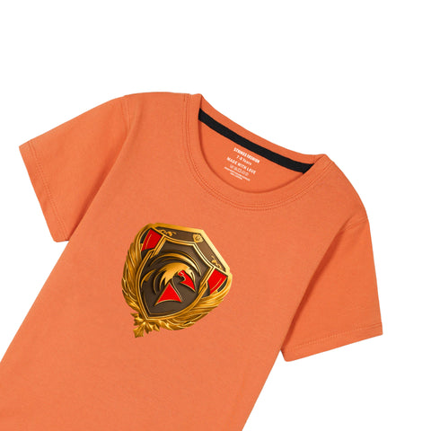 ORANGE GRAPHICS FALCON BADGE T-SHIRT