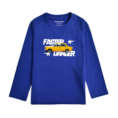 FASTER DANGER NAVY PEONY COLOR BOYS LONG SLEEVE T.SHIRT