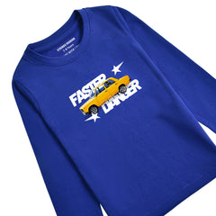 FASTER DANGER NAVY PEONY COLOR BOYS LONG SLEEVE T.SHIRT