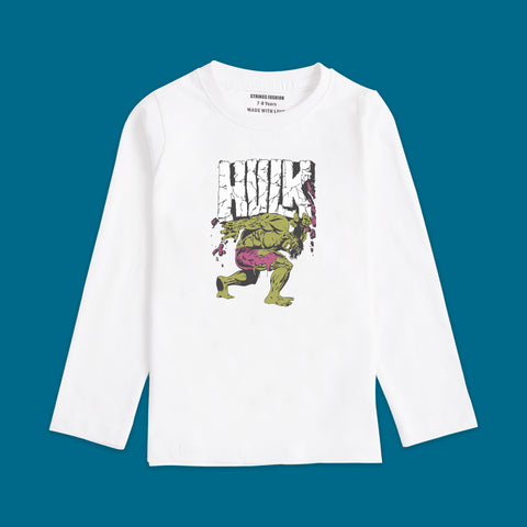 HULK BOYS LONG SLEEVE WHITE T.SHIRT & SHORTS (SF-27706)