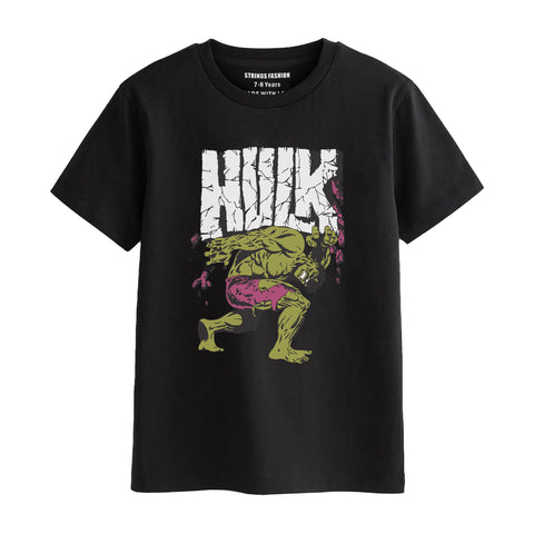 HULK BOYS SHORT SLEEVE BLACK T.SHIRT & BOX PRINTED SHORTS (SF-28107)