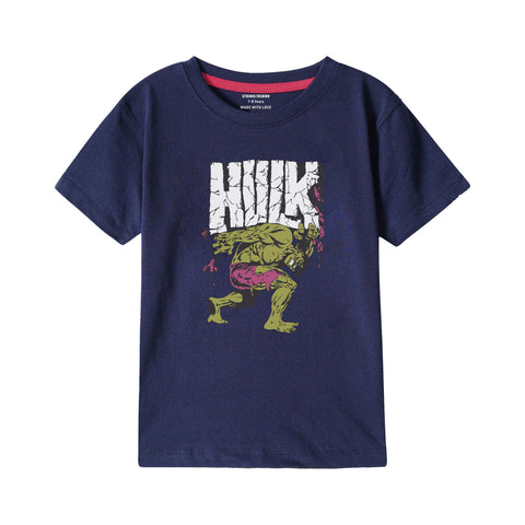 HULK BOYS SHORT SLEEVE NAVY T.SHIRT & FOOTBALL PRINTED SHORTS (SF-28407)