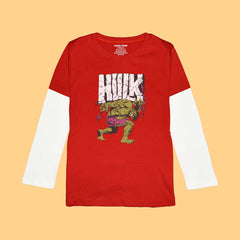 HULK BOYS LONG SLEEVE RED & WHITE T.SHIRT & SHORTS (SF-26707)