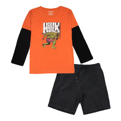 HULK BOYS LONG SLEEVE T.SHIRT & SHORTS (SF-25707)