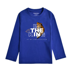 I AM KING NAVY PEONY BOYS LONG SLEEVE T.SHIRT