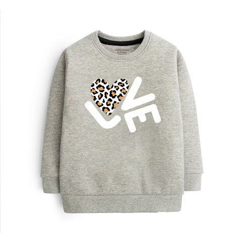 LOVE JUNIOR GREY HEADER COLOR GIRLS LONG SLEEVE SWEAT-SHIRT