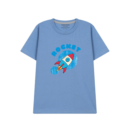 MOLE GREY GRAPHS PAW ROCKET T-SHIRT 2000