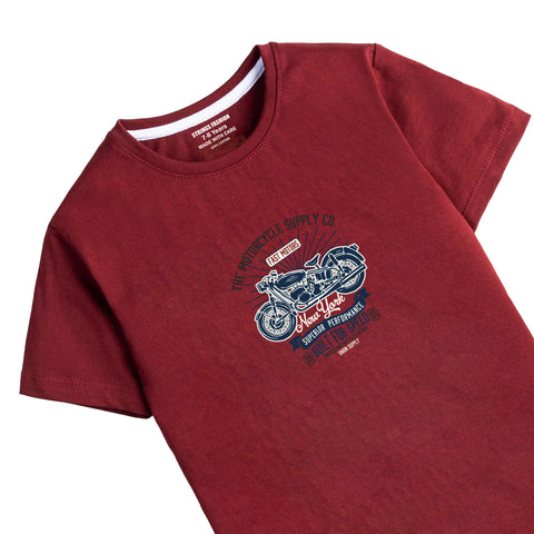 DIGITAL PRINTED FAST RACER JUNIOR MEHROON COLOR BOYS T.SHIRT