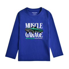 MUSCLE GARAGE NAVY PEONY COLOR BOYS LONG SLEEVE T.SHIRT