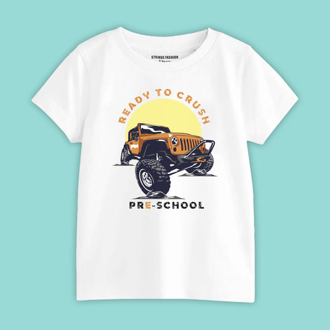 MONSTER TRUCK BOYS SHORT SLEEVE WHITE T.SHIRT & BLACK SHORTS (SF-27909)