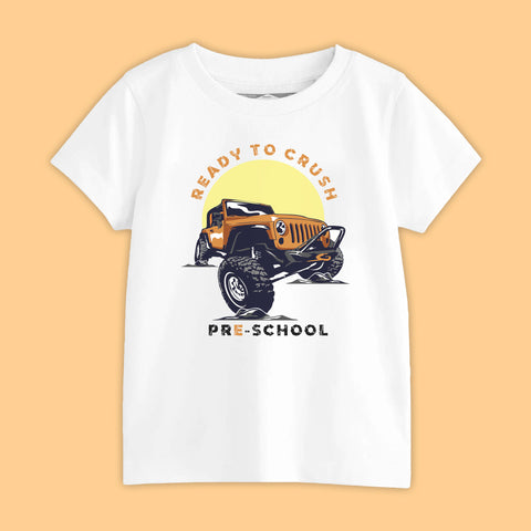 MONSTER TRUCK BOYS SHORT SLEEVE WHITE T.SHIRT & PLANE PRINTED SHORTS