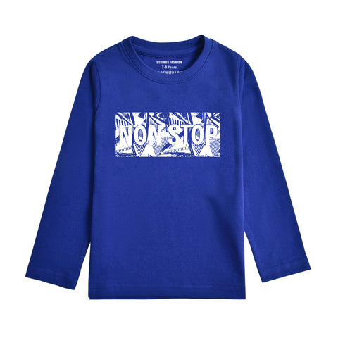 NON STOP NAVY PEONY COLOR BOYS LONG SLEEVE T.SHIRT