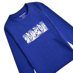 NON STOP NAVY PEONY COLOR BOYS LONG SLEEVE T.SHIRT