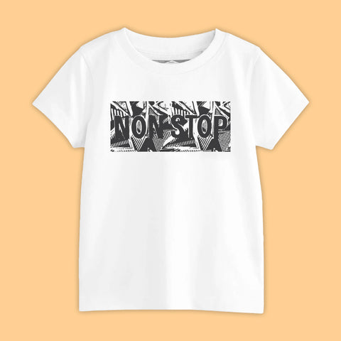 NON STOP BOYS SHORT SLEEVE WHITE T.SHIRT & PLANE PRINTED SHORTS (SF-29109)
