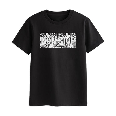 NON STOP BOYS SHORT SLEEVE BLACK T.SHIRT & SHORTS (SF-27811)