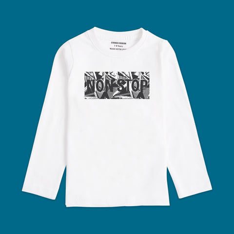 NON STOP BOYS LONG SLEEVE WHITE T.SHIRT & SHORTS (SF-27709)