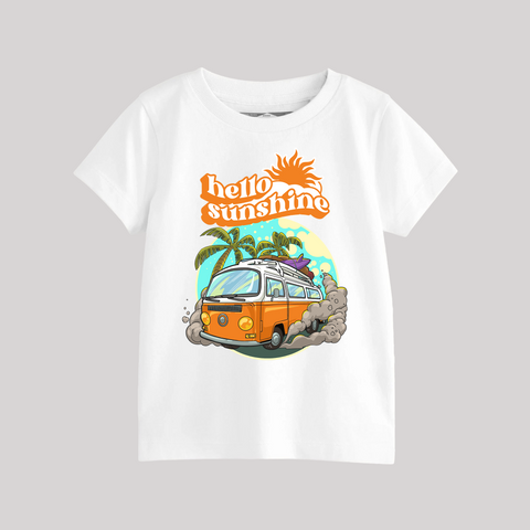 HELLO SUNSHINE PRINTED WHITE JUNIOR BOYS T.SHIRT