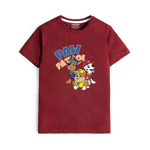 MAROON GRAPHICS PAW PETROL T-SHIRT