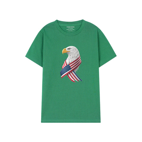 GREEN T-SHIRT Graphics AMERICAN BADGE