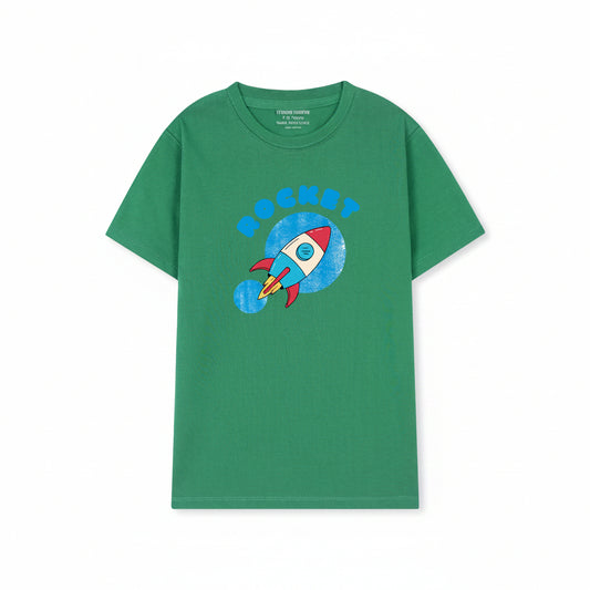 Green t-shirt with a rocket graphic on a white background

 1024