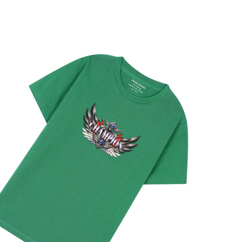 GREEN T-SHIRT Graphics CHAMPION