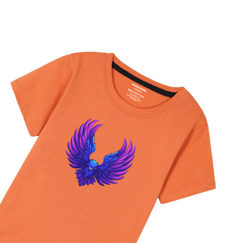 ORANGE GRAPHICS PHONIX T-SHIRT