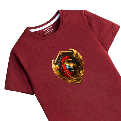 MAROON GRAPHICS PHONIX T-SHIRT