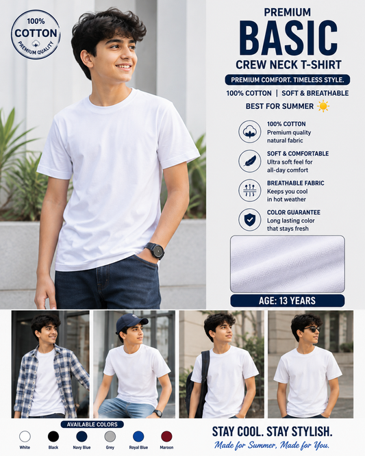WHITE BASIC T-SHIRT 1122