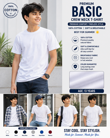 WHITE BASIC T-SHIRT