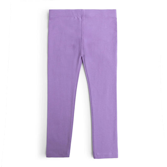 A pair of purple leggings for girls or women, displayed on a plain background. STRINGSFASHION.PK 2000
