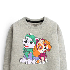 Digital Printed Paw Grey Header Color Girls Long Sleeve Sweat-Shirt