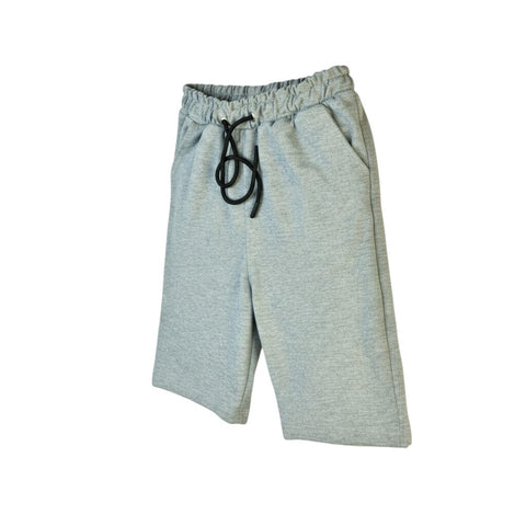 GREY PIQUE KNITTED SOFT FABRIC SHORTS