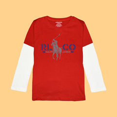 POLO BOYS LONG SLEEVE RED & WHITE T.SHIRT & SHORTS (SF-26713)