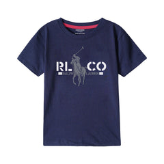 POLO BOYS SHORT SLEEVE NAVY T.SHIRT & FOOTBALL PRINTED SHORTS (SF-28414)