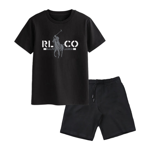 POLO BOYS SHORT SLEEVE BLACK T.SHIRT & SHORTS