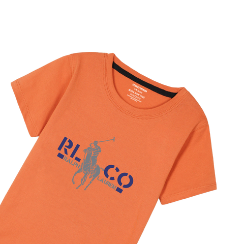 RALPHA PRINTED ORANGE BOYS T.SHIRT