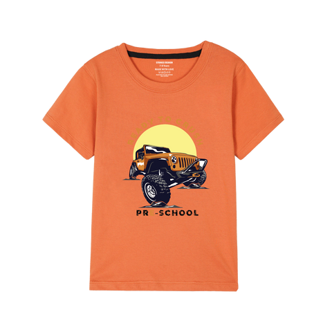READY TO CRUSH PRINTED ORANGE BOYS T.SHIRT