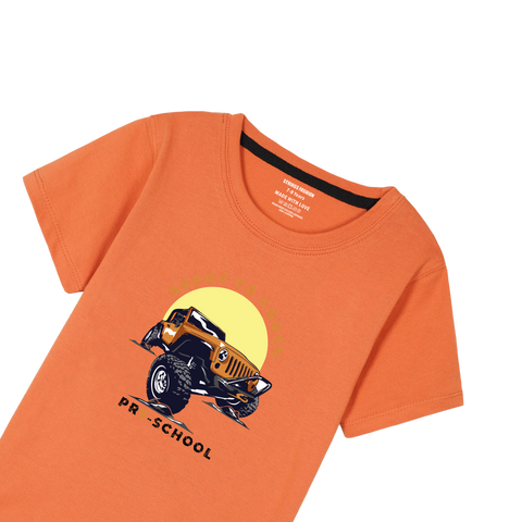 READY TO CRUSH PRINTED ORANGE BOYS T.SHIRT