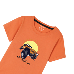 READY TO CRUSH PRINTED ORANGE BOYS T.SHIRT