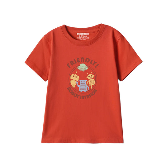 RED GRAPHICS ROBOTIC TECH T-SHIRT 2000
