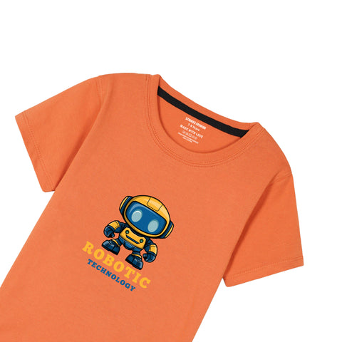 ORANGE GRAPHICS ROBORT T-SHIRT